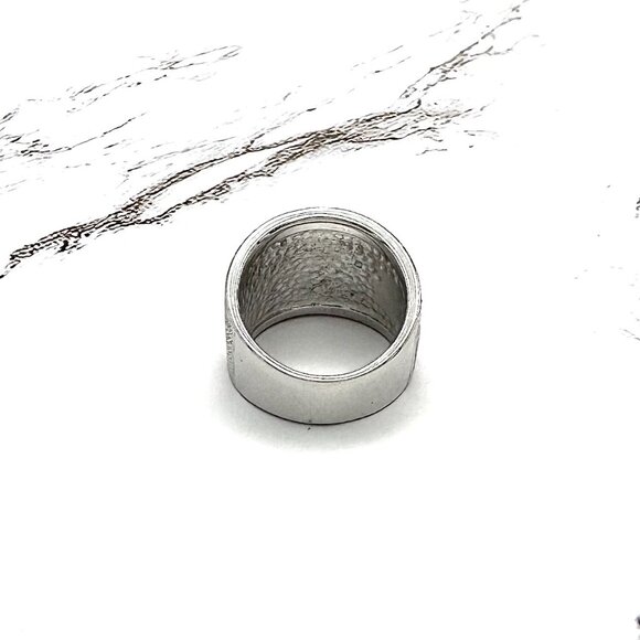 Bianca Milano 925 Sterling Silver Basketweave Cocktail Band Ring Size 6 - Picture 5 of 5